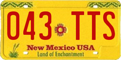 NM license plate 043TTS