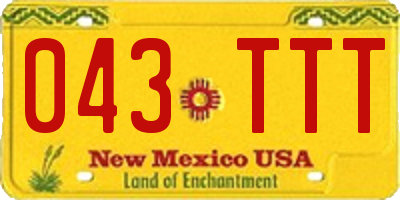 NM license plate 043TTT