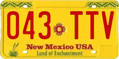 NM license plate 043TTV