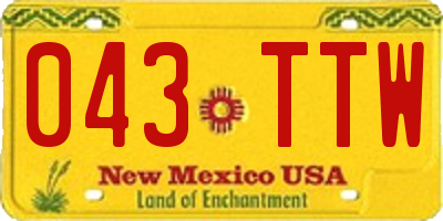 NM license plate 043TTW