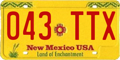 NM license plate 043TTX