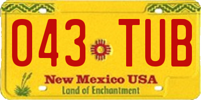 NM license plate 043TUB