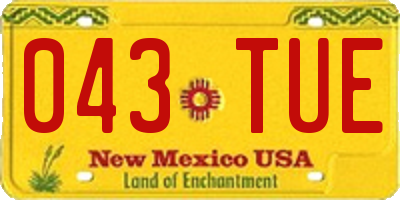 NM license plate 043TUE
