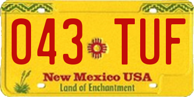NM license plate 043TUF