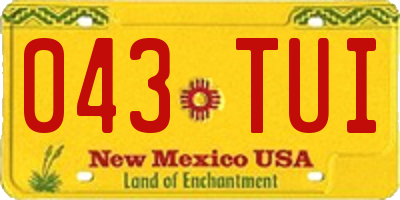 NM license plate 043TUI