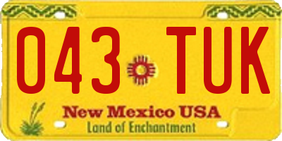 NM license plate 043TUK