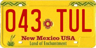 NM license plate 043TUL