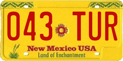 NM license plate 043TUR