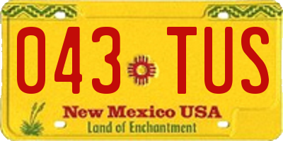 NM license plate 043TUS