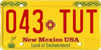 NM license plate 043TUT