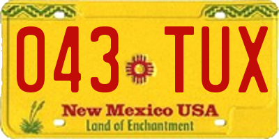 NM license plate 043TUX
