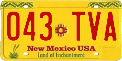 NM license plate 043TVA