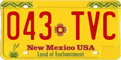 NM license plate 043TVC
