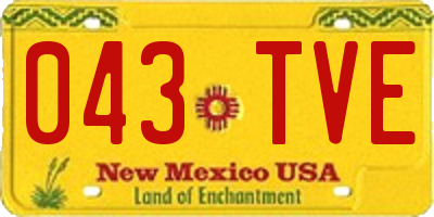 NM license plate 043TVE