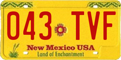 NM license plate 043TVF