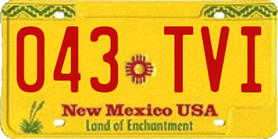 NM license plate 043TVI