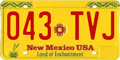 NM license plate 043TVJ