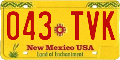 NM license plate 043TVK