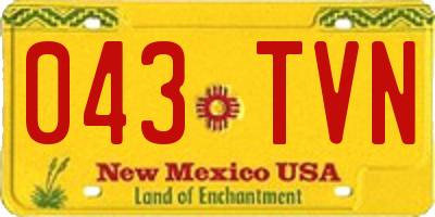 NM license plate 043TVN