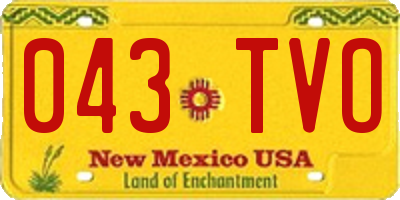 NM license plate 043TVO