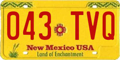 NM license plate 043TVQ