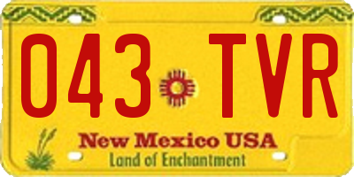 NM license plate 043TVR