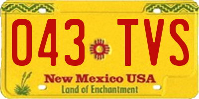 NM license plate 043TVS
