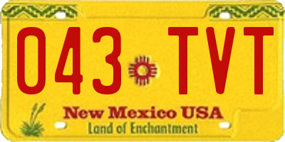 NM license plate 043TVT