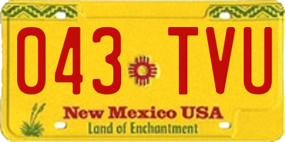 NM license plate 043TVU