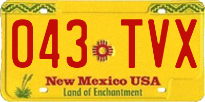 NM license plate 043TVX