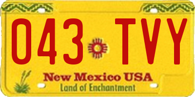 NM license plate 043TVY
