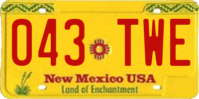 NM license plate 043TWE