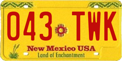 NM license plate 043TWK