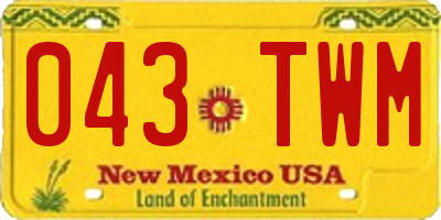 NM license plate 043TWM