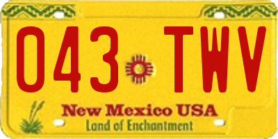 NM license plate 043TWV