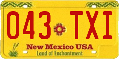 NM license plate 043TXI