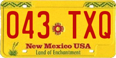 NM license plate 043TXQ
