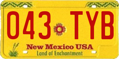 NM license plate 043TYB