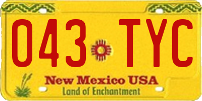 NM license plate 043TYC
