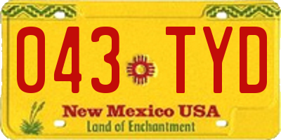 NM license plate 043TYD