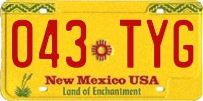NM license plate 043TYG