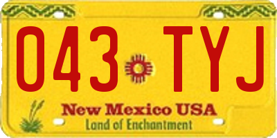 NM license plate 043TYJ