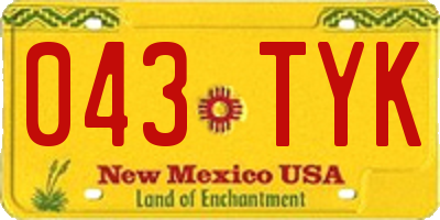 NM license plate 043TYK