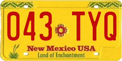 NM license plate 043TYQ