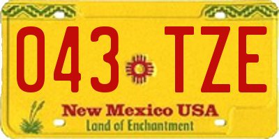 NM license plate 043TZE