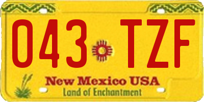NM license plate 043TZF