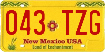 NM license plate 043TZG