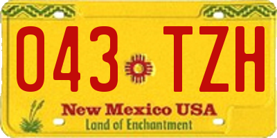 NM license plate 043TZH