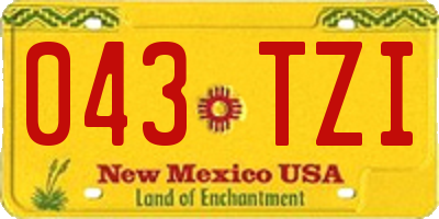 NM license plate 043TZI