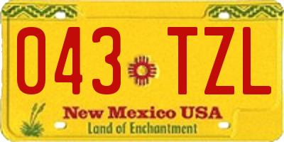 NM license plate 043TZL